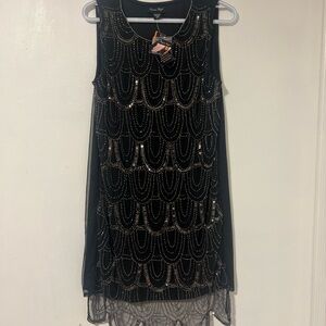 Charlie Paige Classy Black Beaded Dress